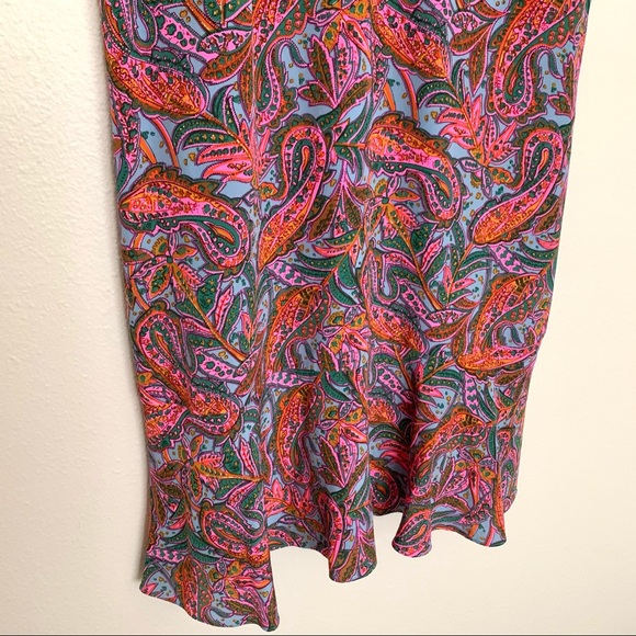 J. Crew Vibrant Paisley Silk Ruffle Dress - Picture 5 of 8